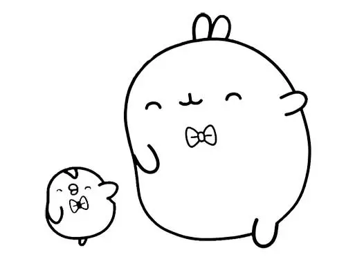 molang and piu piu dancing in bowties