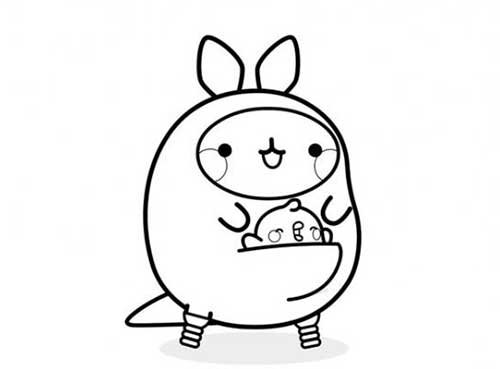 molang and piu piu as kangaroo