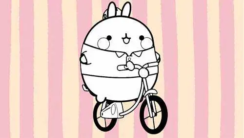 molang on a bike