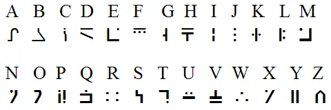 My interpretation of Minecraft's standard galactic alphabet : r/neography