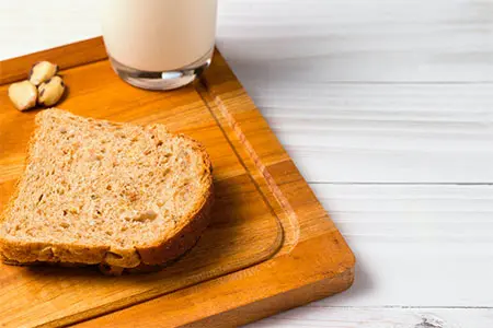 bread slice on cutting board