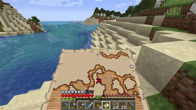 finding treasure minecraft map