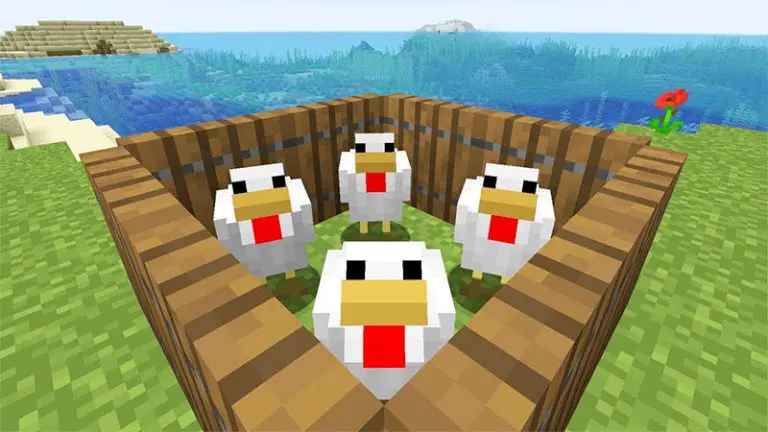 minecraft chickens in pen