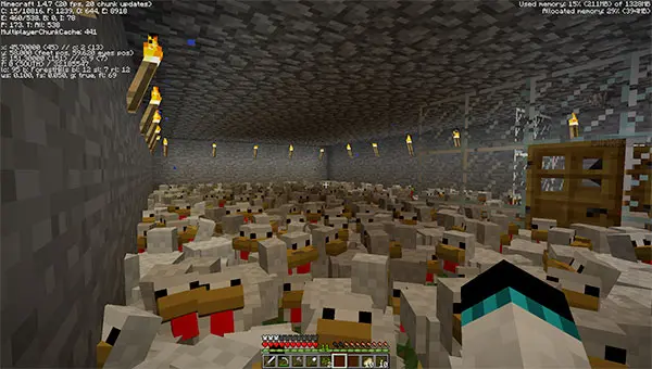 minecraft underground chicken farm