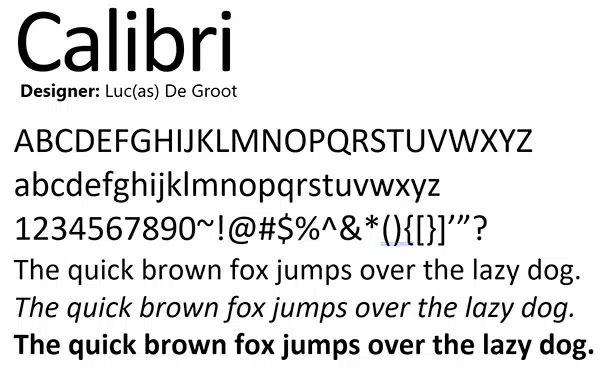 calibri font