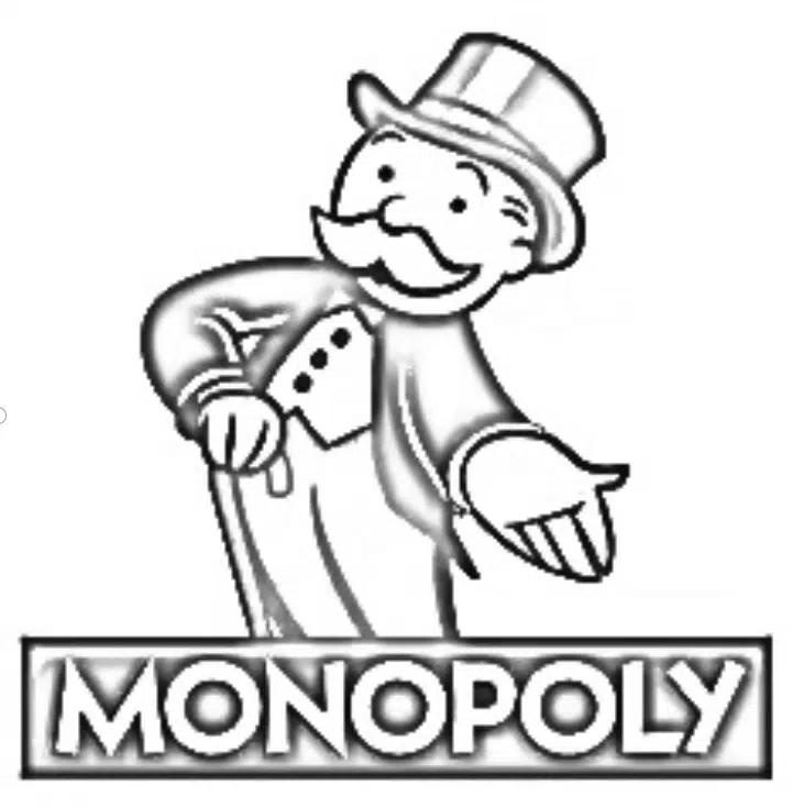 Monopoly man on logo coloring page