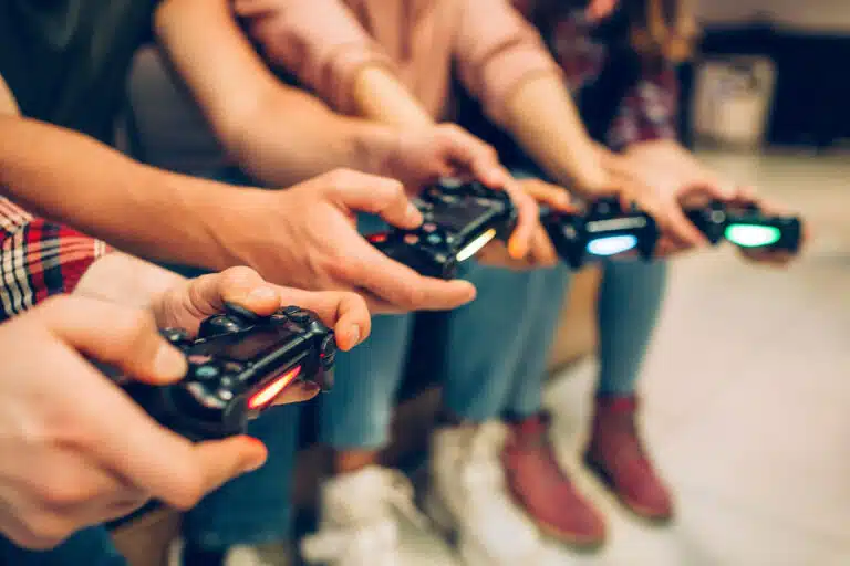 people playing video games